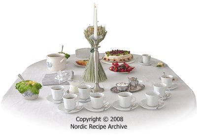 Simple Finnish coffee buffet table