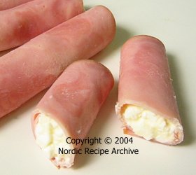 Filled ham rolls