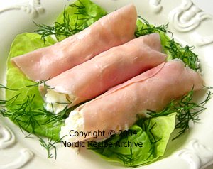 Filled ham rolls