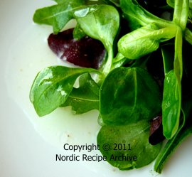 Lemon juice vinaigrette with lettuce