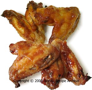 Chicken wings with maple syrup glaze