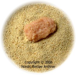 Nugget in breadcrumbs