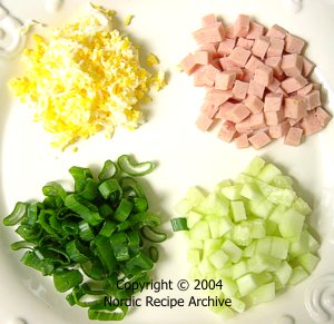 Okroshka ingredients