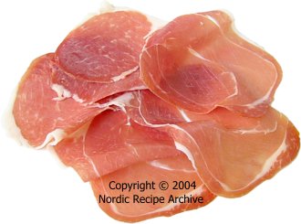 Parma ham slices