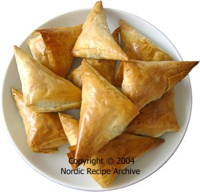 Spinach and feta phyllo pastries