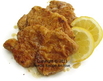 Breaded pork butterfly fillet steaks
