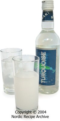 Raki mixed with water
