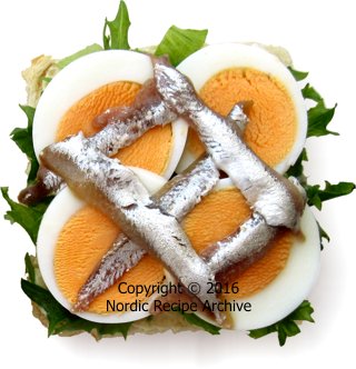 Egg and anchovy canap&eacute;