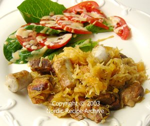 Sauerkraut with pork and sausages