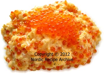 Scrambled eggs with fish roe