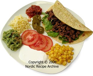 Stuffed tortilla with trimmings